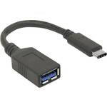 Manhattan USB kabel USB 3.2 gen. 1 (USB 3.0) USB-C® utikač, USB-A utičnica 15.00 cm crna utikač primjenjiv s obje strane 355285