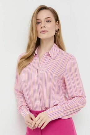 Košulja s primjesom svile Patrizia Pepe boja: ružičasta