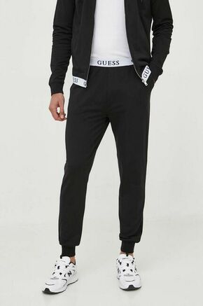 GUESS Pidžama hlače crna / bijela