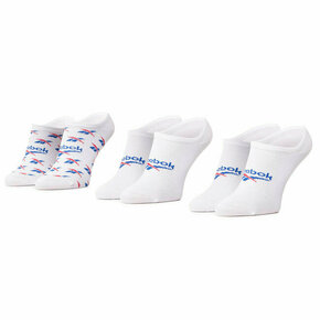 Set od 3 para unisex visokih čarapa niskih čarapa Reebok Cl Fo Invisible Sock 3P GG6680 White/Vecblu/Vecred