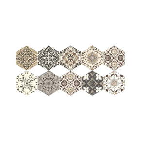 Set s 10 podnih samoljepljivih naljepnica Ambiance Floor Stickers Hexagons Luiza