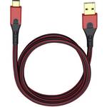 USB 3.0 priključni kabel [1x USB 3.2 gen. 1 utikač A (USB 3.0) - 1x muški konektor USB-C™] 50.00 cm crvena/crna pozlaćeni kontakti Oehlbach USB Evolution C3
