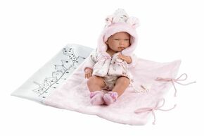 Llorens: Novorođena lutka djevojčica Nica 40 cm s ružičastom pelenom