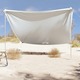 vidaXL Nadstrešnica za plažu s pješčanim sidrima siva 304 x 300 cm