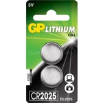 GP CR2025 litijeva dugmasta baterija, 2 kom