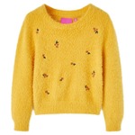 vidaXL Dječji džemper pleteni oker 116