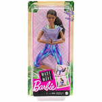 Barbie: Fleksibilna lutka za jogu smeđe kose u plavim hlačama - Mattel
