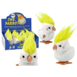 Jumping Parrot Wind-Up Plush Toy Decoration White