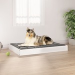 Krevet za pse bijeli 91,5 x 64 x 9 cm od masivne borovine