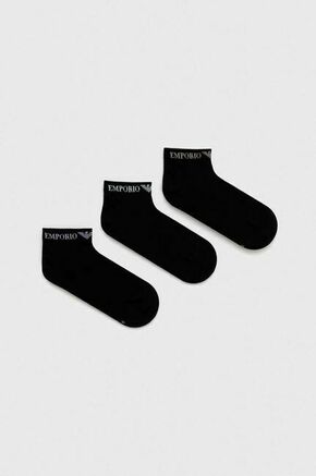 Set od 3 para muških niskih čarapa Emporio Armani 300048 4R254 50620 Nero/Nero/Nero