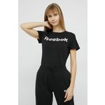 Pamučna majica Reebok boja: crna - crna. Majica kratkih rukava iz kolekcije Reebok. Model izrađen od tanke, elastične pletenine.