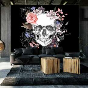 Samoljepljiva foto tapeta - Skull and Flowers 441x315