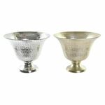 Vase DKD Home Decor Golden Wineglass Champagne Silver Aluminium 30 x 30 x 23 cm Modern (2 Units)