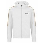 Muška sportski pulover BOSS x Matteo Berrettini Zip-Up Hoodie In Active-Stretch Jersey With Logo - white