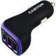 CANYON C-08, Universal 3xUSB car adapter, Input 12V-24V, Output DC USB-A 5V/2.4A(Max) + Type-C PD 18W, with Smart IC, Black+Purple with rubber coating, 71*39*26.2mm, 0.028kg CNE-CCA08PU CNE-CCA08PU