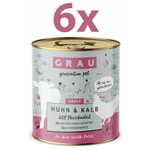 Grau GP Adult konzervirana hrana za mačke, piletina i teletina, bez žitarica, 6 x 800