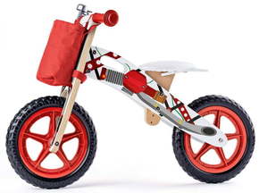 Crveni drveni bicikl pez pedala - Woodyland