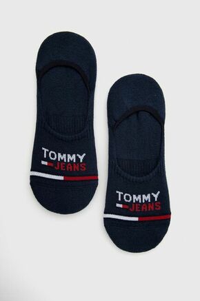 Čarape Tommy Jeans boja: tamno plava - mornarsko plava. Niske čarape iz kolekcije Tommy Jeans. Model izrađen od elastičnog materijala. U setu dva para.