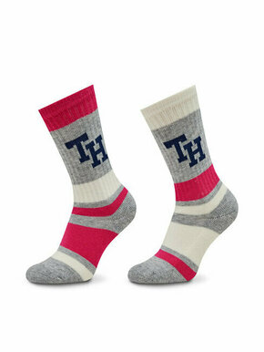 Set od 2 para dječjih visokih čarapa Tommy Hilfiger 701224988 Pink Combo 002