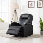 vidaXL Električna podesiva fotelja za masažu od umjetne kože crna