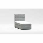 Svijetlo sivi tapecirani krevet s prostorom za odlaganje s podnicom 90x200 cm Lena – Ropez