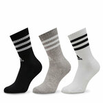 Visoke unisex čarape adidas 3-Stripes Cushioned Crew Socks 3 Pairs IC1323 medium grey heather/white/black/white