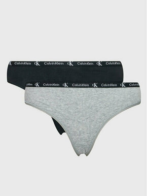 Calvin Klein Underwear Tanga gaćice siva melange / crna melange / bijela
