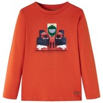 vidaXL Dječja majica dugih rukava s uzorkom trkaćeg automobila narančasta 92