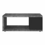 Crni/tamno sivi stolić za kavu u betonskom dekoru 55x105 cm Berlin – TemaHome