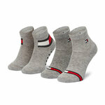Set od 2 para dječjih visokih čarapa Tommy Hilfiger 100002319 Light Grey Melange 002
