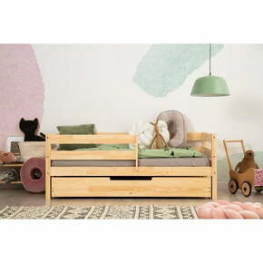 Dječji krevet od masivnog bora s prostorom za pohranu 90x140 cm u prirodnoj boji Mila CPD – Adeko