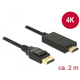 Delock 85317 Displayport 1.2 - HDMI 4K pasivni kabel, 2m, crni