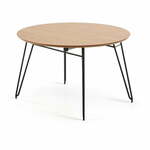 Blagovaonski stol na razvlačenje s hrastovom pločom Kave Home Novaks, ø 120 cm