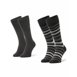 Set od 2 para muških visokih čarapa Tommy Hilfiger 472001001 Black 2000