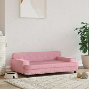 VidaXL Krevet za pse ružičasti 90 x 53 x 30 cm baršunasti