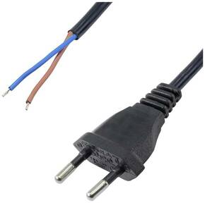 Akyga struja priključni kabel [1x slobodan kraj - 1x europski muški konektor] 1.5 m crna