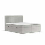 Svijetlo sivi boxspring krevet s prostorom za pohranu 140x200 cm Spencer – Maison de Rêve