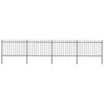 vidaXL Vrtna ograda s ukrasnim lukovima čelična 6,8 x 1,2 m crna
