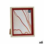 Photo frame Crystal Red Wood Brown Plastic (24 x 2 x 29 cm) (6 Units)