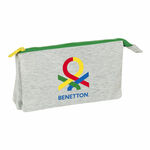 Trostruka pernica Benetton Pop Siva (22 x 12 x 3 cm) , 981 g