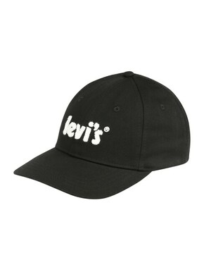 Pamučna kapa Levi's boja crna - crna. Kapa s šiltom u stilu baseball iz kolekcije Levi's. Model izrađen od materijala s aplikacijom.