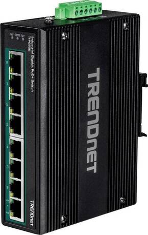 TRENDnet TI-PG80B 8-portna PoE + sklopka industrijska gigabitna DIN-šina (24-56V) TrendNet TI-PG80B industrijski Ethernet preklopnik 10 / 100 / 1000 MBit/s