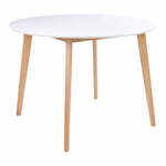 Blagovaonski stol s okruglom bijelom pločom loomi.design Vojens, ⌀ 105cm