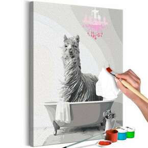 Slika za samostalno slikanje - Lama in the Bathtub 40x60