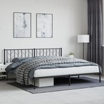 vidaXL Metalni okvir za krevet s uzglavljem crni 200x200 cm