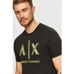 Armani Exchange - Majica - crna. Majica iz kolekcije Armani Exchange. Model izrađen od lagano elastične pletenine.