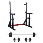 Squat / Dip Adjustable Rack + Komplet utega i šipki - 50 kg