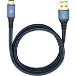 USB 3.0 [1x USB 3.2 gen.. 1 utikač A (USB 3.0) - 1x muški konektor USB-C®] 1.00 m plava boja pozlaćeni kontakti Oehlbach USB Plus C3