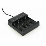 GEM-BC-USB-02 - Gembird Fast Battery Charger Ni-MH Li-ion, black - GEM-BC-USB-02 - Gembird Fast Battery Charger Ni-MH Li-ion, black - 4-slot fast battery charging for battery types AAA R03, AA R6, 10440, 14500, 14650, 16340, 17500, 17670, 18350,...