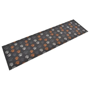 Kuhinjski tepih perivi s uzorkom šapa 45 x 150 cm baršunasti